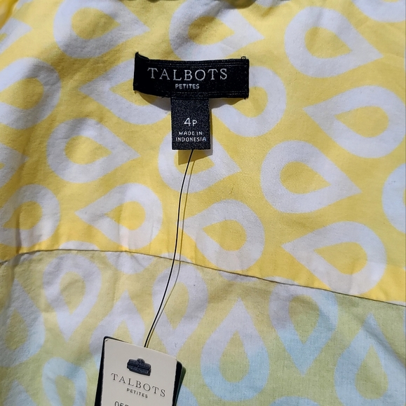 NWT Talbots yellow summer blouse - Picture 7 of 8